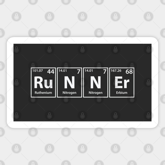 Runner (Ru-N-N-Er) Periodic Elements Spelling Magnet by cerebrands